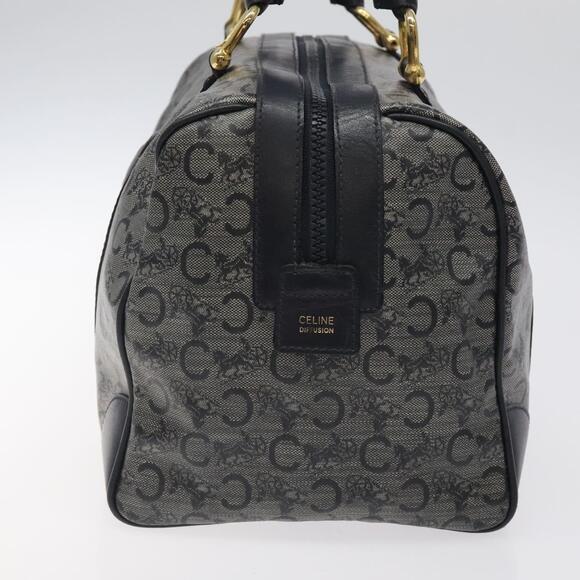 CELINE C Sulky Hand Bag Coated Canvas Navy Gold - Picture 5 of 12